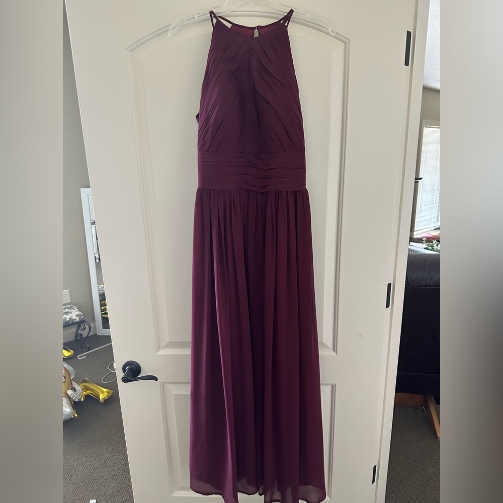 Wine colored bridesmaid dress